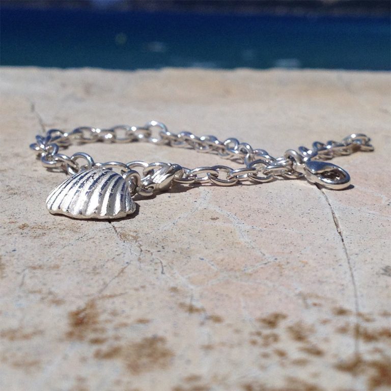 Bead Bracelet Pendant Silver Shell